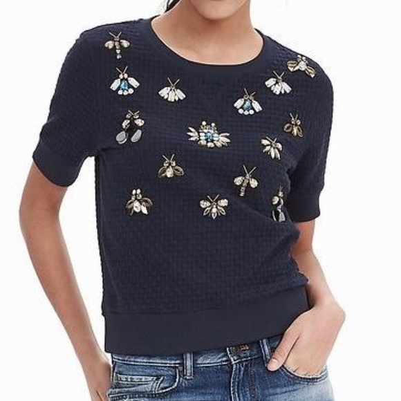 Banana Republic Tops - NWOT Banana Republic Jeweled Bug Sweater